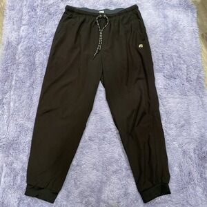 Russell Athletic Men's Black Drawstring Elastic Waist Jogger Pants Size XL